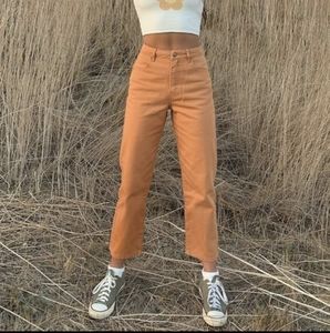 Afends Shelby Twill High Waist Wide Leg Jeans - Mango